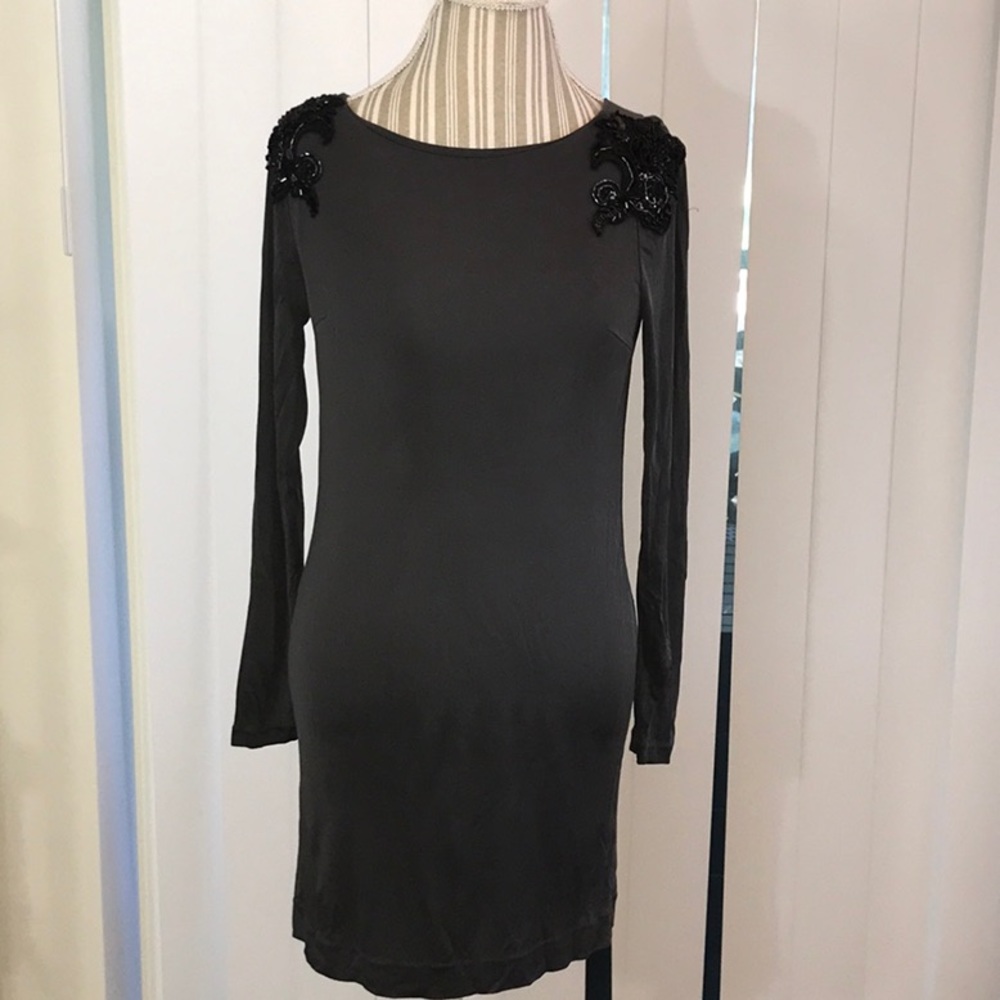 Tibi dress beaded shoulder